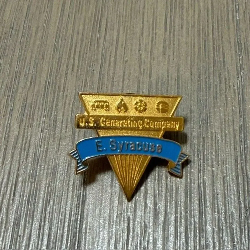 Vintage US Generating Company Power East Syracuse Gold Tone Lapel Pin